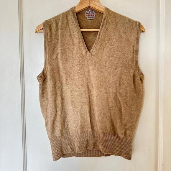 Vintage George Straith Cashmere Grandpa Knit Sweater  Vest - Picture 1 of 7